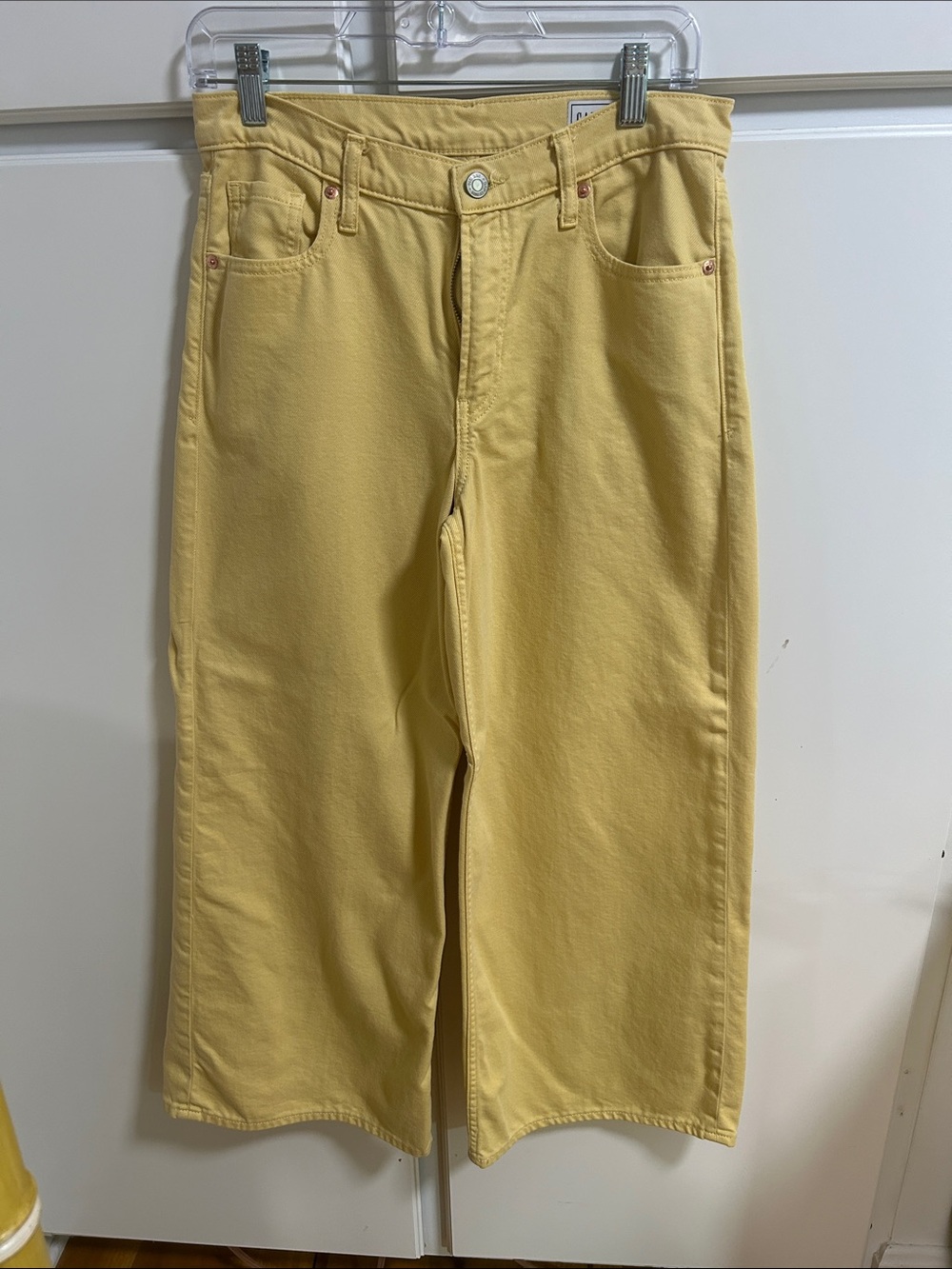 GAP Women's Midrise Wideleg Yellow Jeans